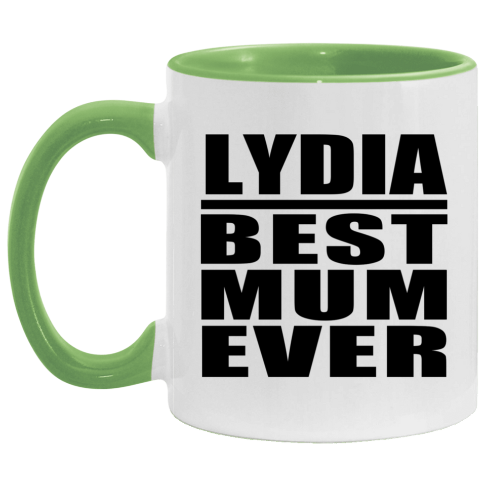 Lydia Best Mum Ever - 11oz Accent Mug Green