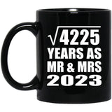 65th Anniversary Square Root of 4225 Years As Mr & Mrs 2023 - 11oz Coffee Mug Black