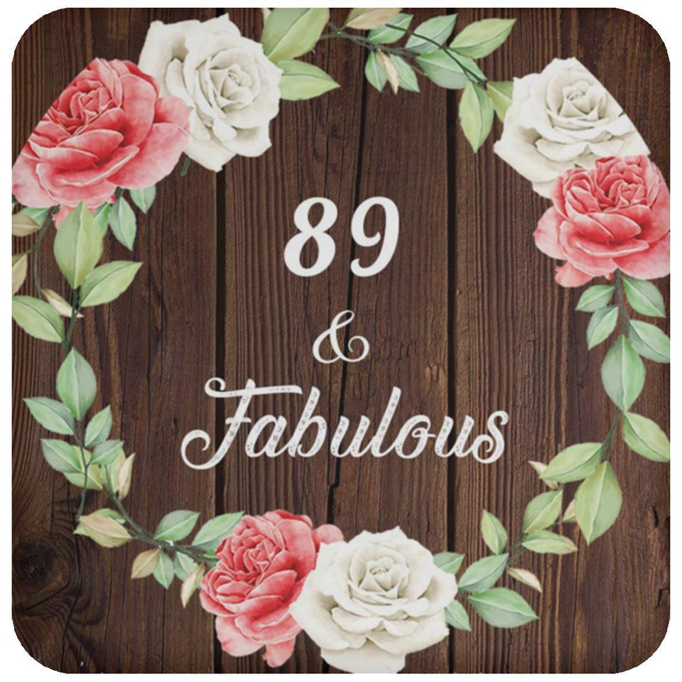 89th Birthday 89 & Fabulous - Drink Coaster A