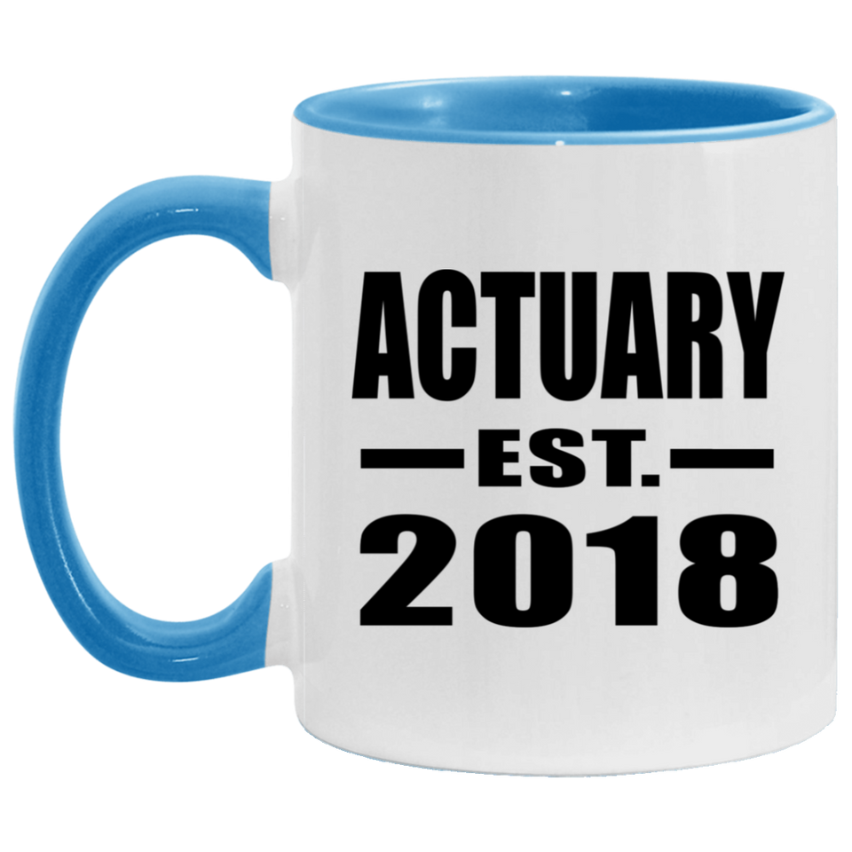 Actuary Established EST. 2018 - 11oz Accent Mug Blue