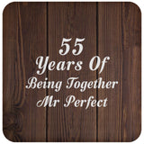 55th Anniversary 55 Years Of Being Mr Perfect - Drink Coaster D