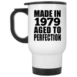 45th Birthday Made In 1979 Aged to Perfection - White Travel Mug