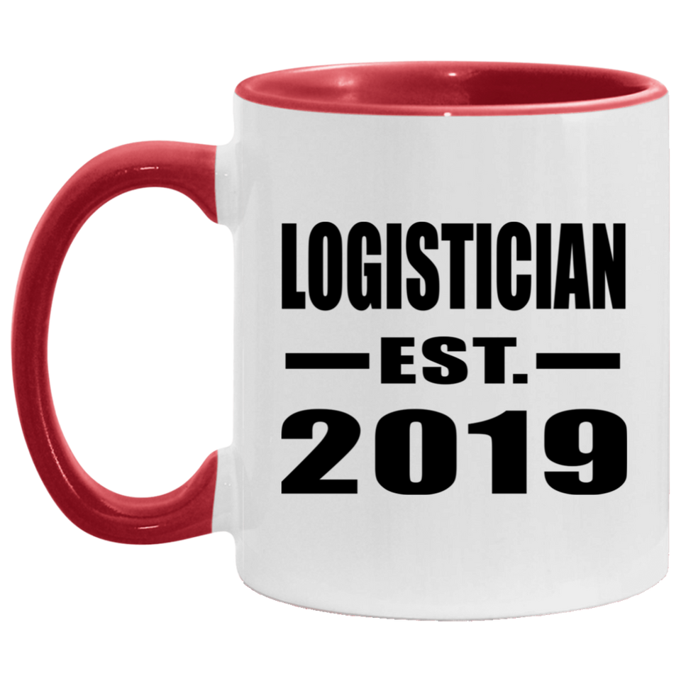 Logistician Established EST. 2019 - 11oz Accent Mug Red
