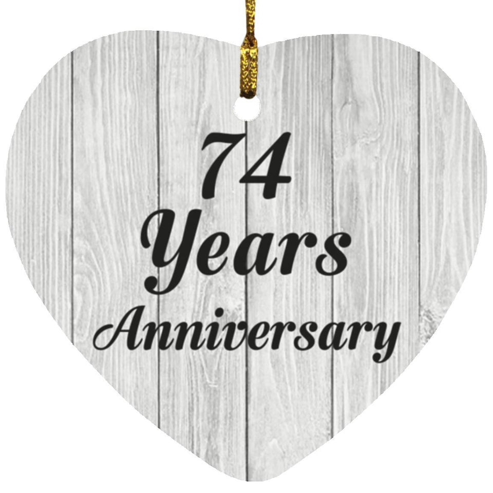 74th Anniversary 74 Years Anniversary - Heart Ornament F