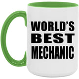 World's Best Mechanic - 15oz Accent Mug Green