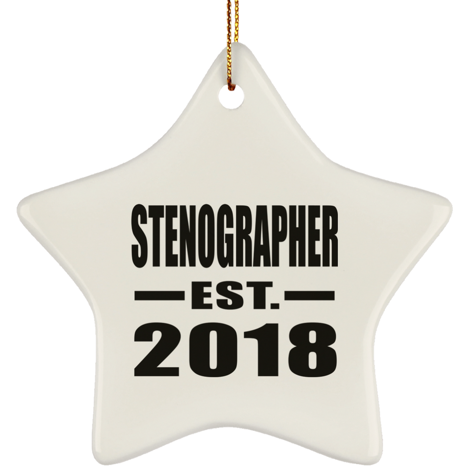 Stenographer Established EST. 2018 - Star Ornament