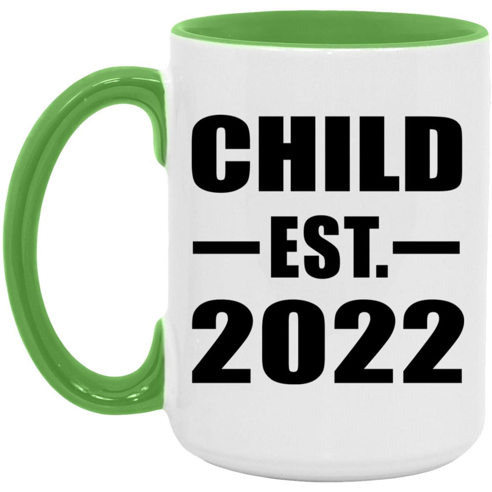 Child Established EST. 2022 - 15oz Accent Mug Green