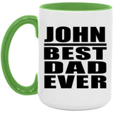 John Best Dad Ever - 15oz Accent Mug Green