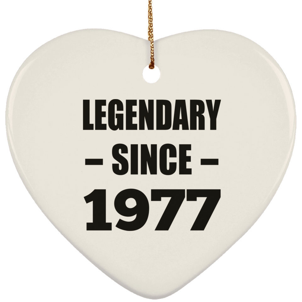 47th Birthday Legendary Since 1977 - Heart Ornament