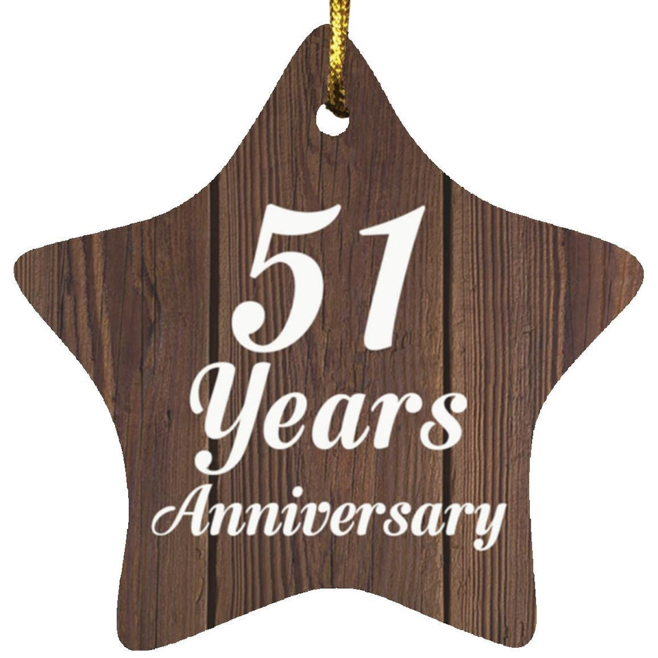 51st Anniversary 51 Years Anniversary - Star Ornament D
