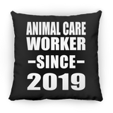 Animal Care Worker Since 2019 - Throw Pillow Black