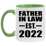 Father In Law Established EST. 2022 - 11oz Accent Mug Green