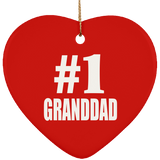 Number One #1 Granddad - Heart Ornament
