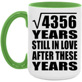 66th Anniversary Square Root of 4356 Years Still In Love - 15oz Accent Mug Green
