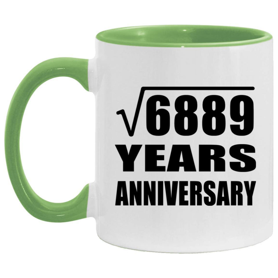83rd Anniversary Square Root of 6889 Years Anniversary - 11oz Accent Mug Green