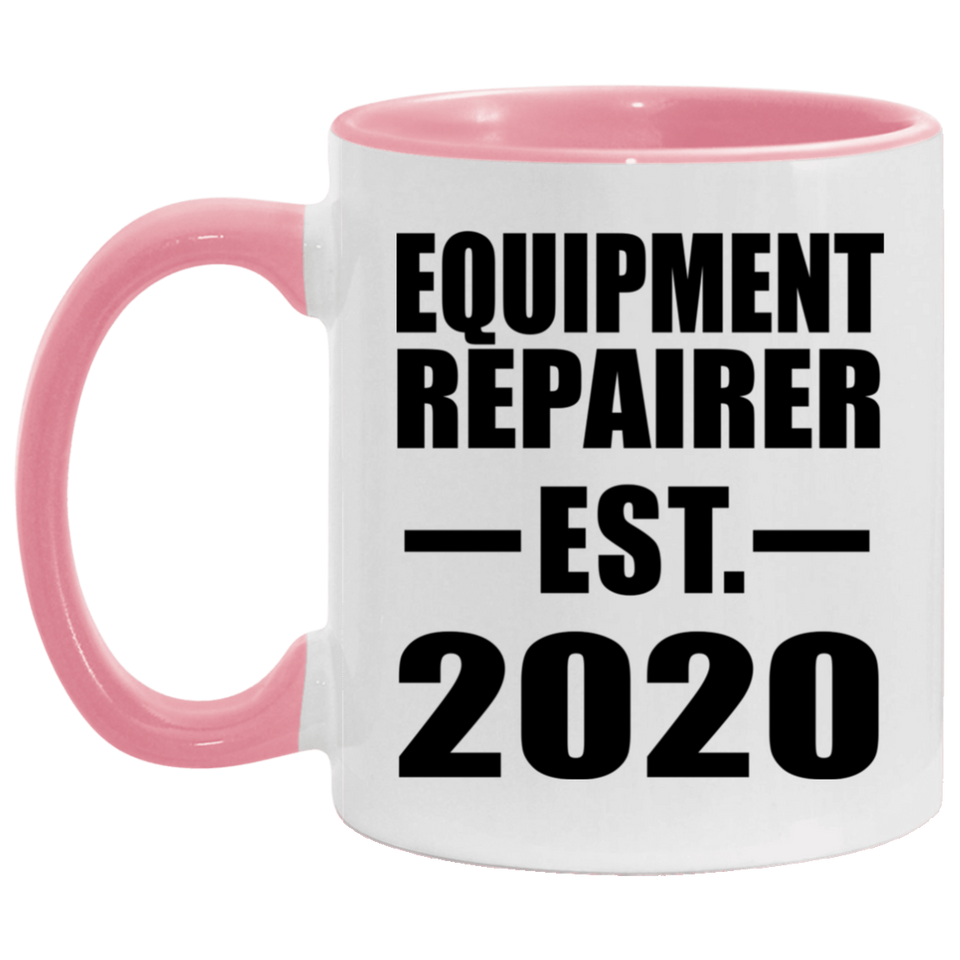 Equipment Repairer Established EST. 2020 - 11oz Accent Mug Pink