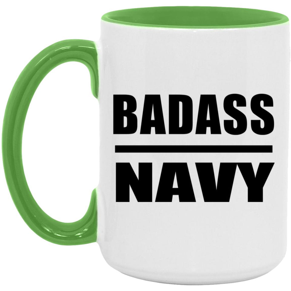 Badass Navy - 15oz Accent Mug Green