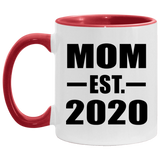Mom Established EST. 2020 - 11oz Accent Mug Red