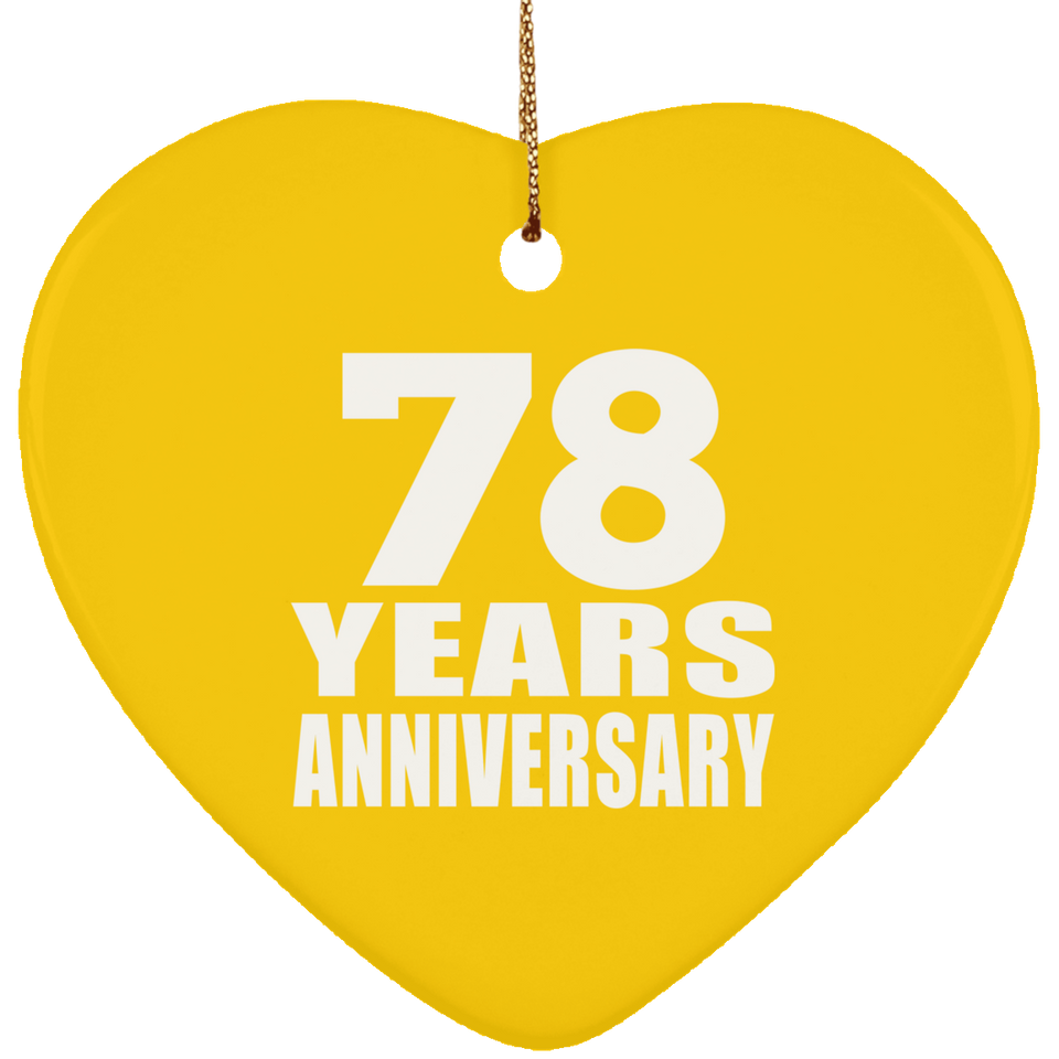 78th Anniversary 78 Years - Heart Ornament