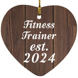 Fitness Trainer Established Est. 2024 - Heart Ornament D