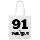 91st Birthday 91 & Fabulous - Tote Bag White