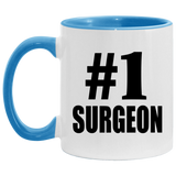 Number One #1 Surgeon - 11oz Accent Mug Blue