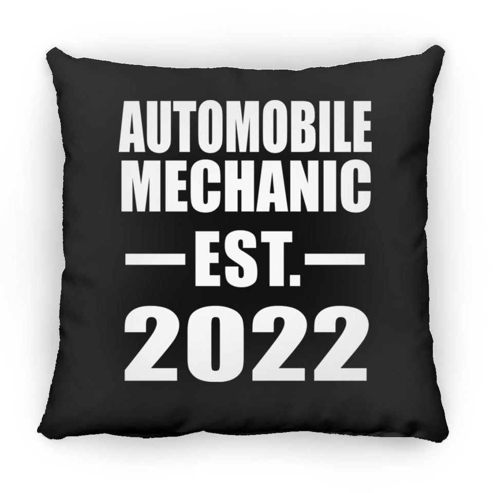 Automobile Mechanic Established EST. 2022 - Throw Pillow Black
