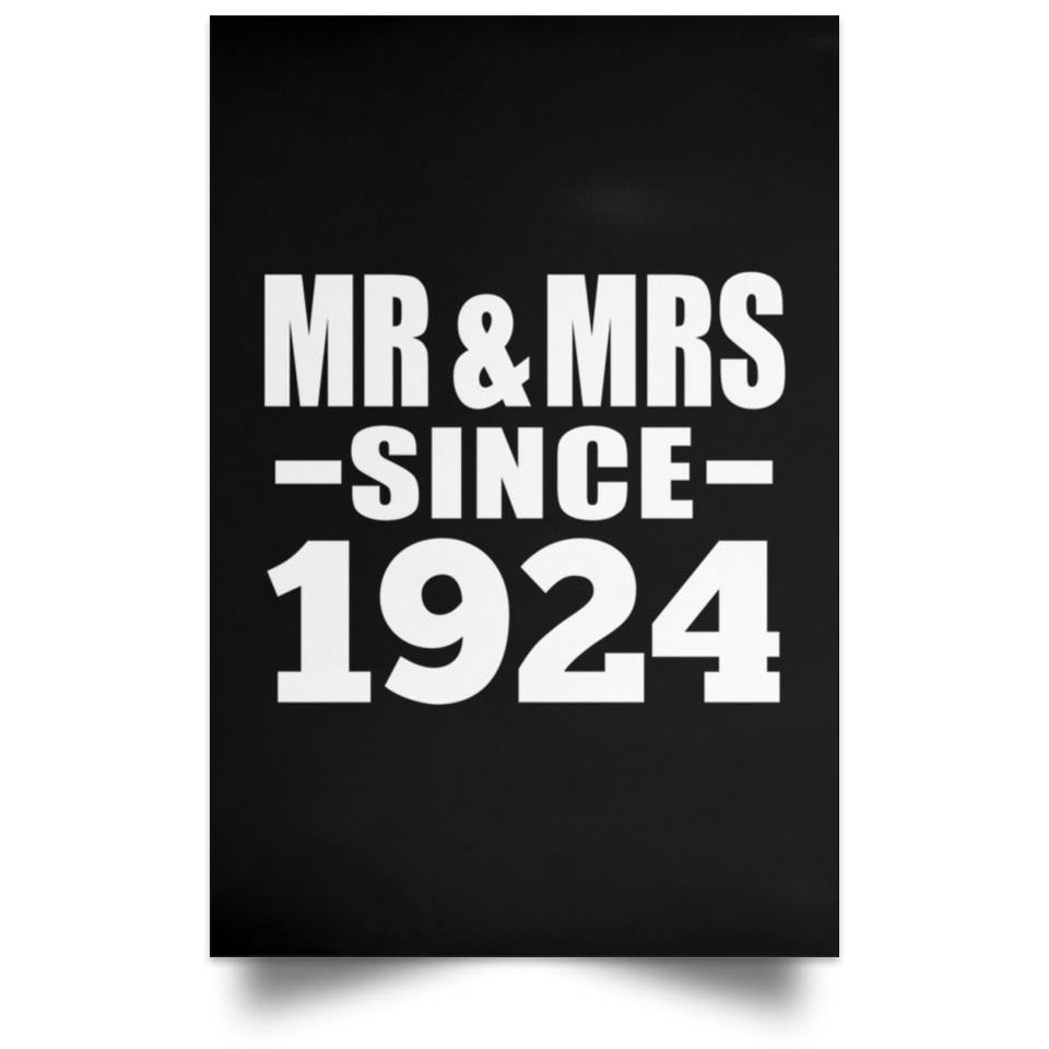100th Anniversary Mr & Mrs Since 1924 - Poster Portrait