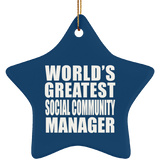 World's Greatest Social Community Manager - Star Ornament