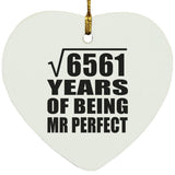 81st Anniversary Square Root of 6561 Years of Mr Perfect - Heart Ornament