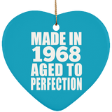 56th Birthday Made In 1968 Aged to Perfection - Heart Ornament