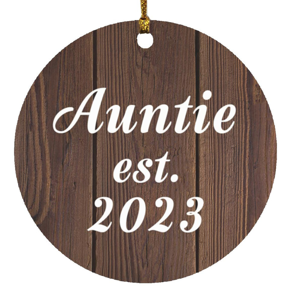 Auntie Established EST. 2023 - Circle Ornament D