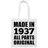 87th Birthday Made in 1937 All Parts Original - Tote Bag White