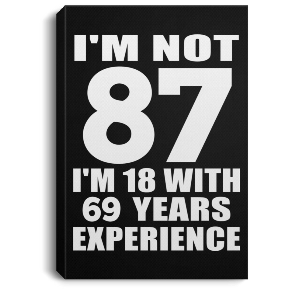 87th Birthday I'm Not 87 I'm 18 With 69 Years Experience - Canvas Portrait