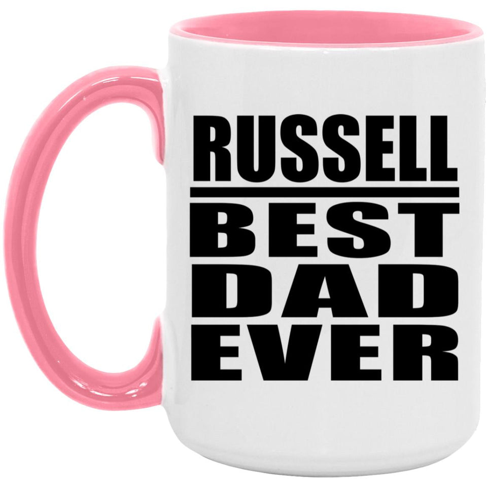 Russell Best Dad Ever - 15oz Accent Mug Pink