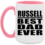 Russell Best Dad Ever - 15oz Accent Mug Pink