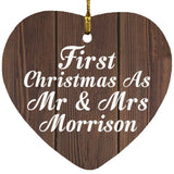 First Christmas As Mr & Mrs Morrison - Heart Ornament D