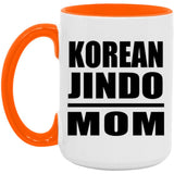 Korean Jindo Mom - 15oz Accent Mug Orange