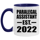 Paralegal Assistant Established Est. 2022 - 11oz Accent Mug Purple