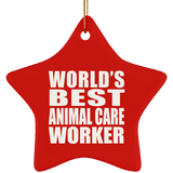 World's Best Animal Care Worker - Star Ornament