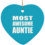 Most Awesome Auntie - Heart Ornament