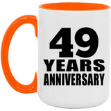 49th Anniversary 49 Years Anniversary - 15oz Accent Mug Orange