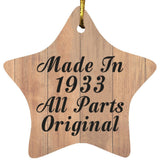 91st Birthday Made In 1933 All Parts Original - Star Ornament C