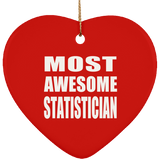 Most Awesome Statistician - Heart Ornament