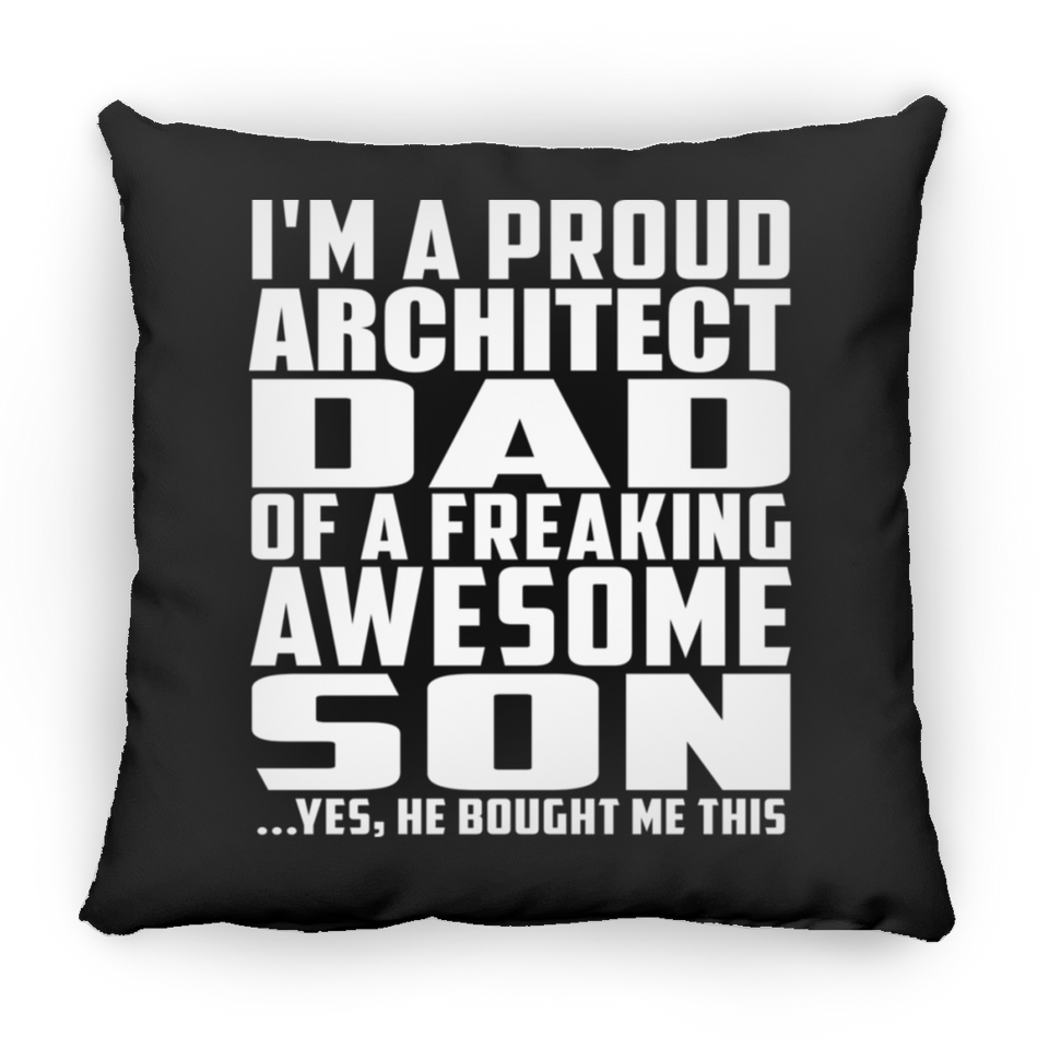 Proud Architect Dad Of Awesome Son - Throw Pillow Black