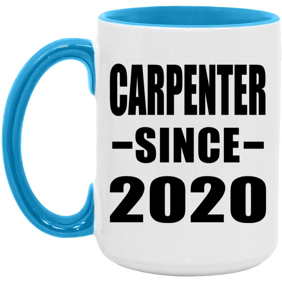 Carpenter Since 2020 - 15oz Accent Mug Blue