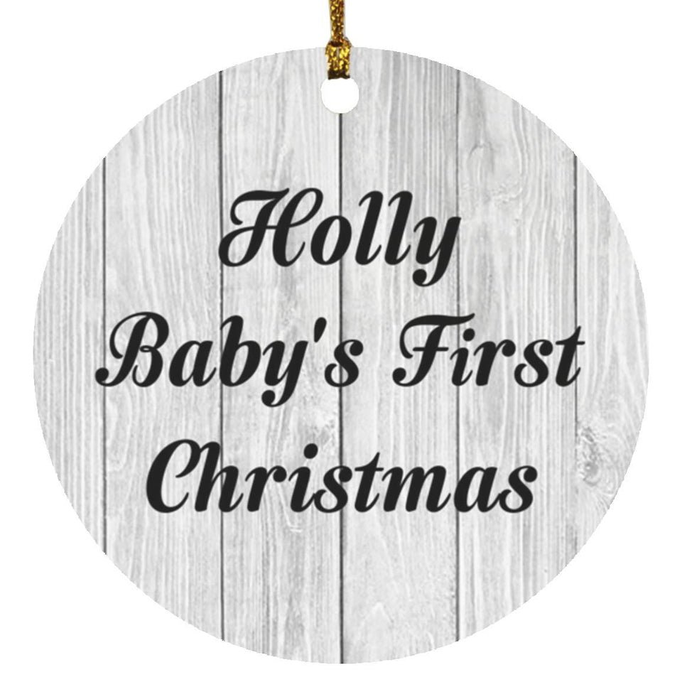 Holly Baby's First Christmas - Circle Ornament F