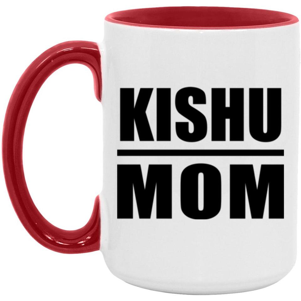 Kishu Mom - 15oz Accent Mug Red