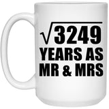 57th Anniversary Square Root of 3249 Years As Mr & Mrs - 15oz Coffee Mug