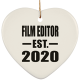 Film Editor Established EST. 2020 - Heart Ornament